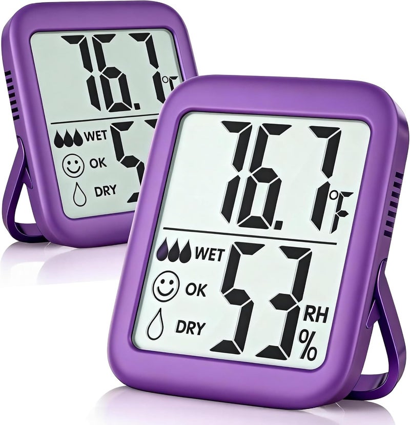 Antonki 2 Pack Room Thermometer for Home, Hygrometer Indoor Humidity Meter Gauge, Digital Temperature and Humidity Sensor Monitor for House, Terrarium, Incubator, Greenhouse - Battery Included - Image 1